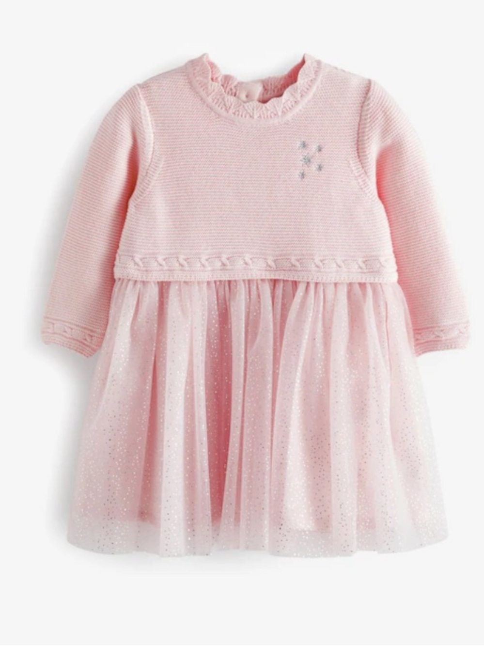 Next Pink Knitted Mesh Tutu Dress Pink